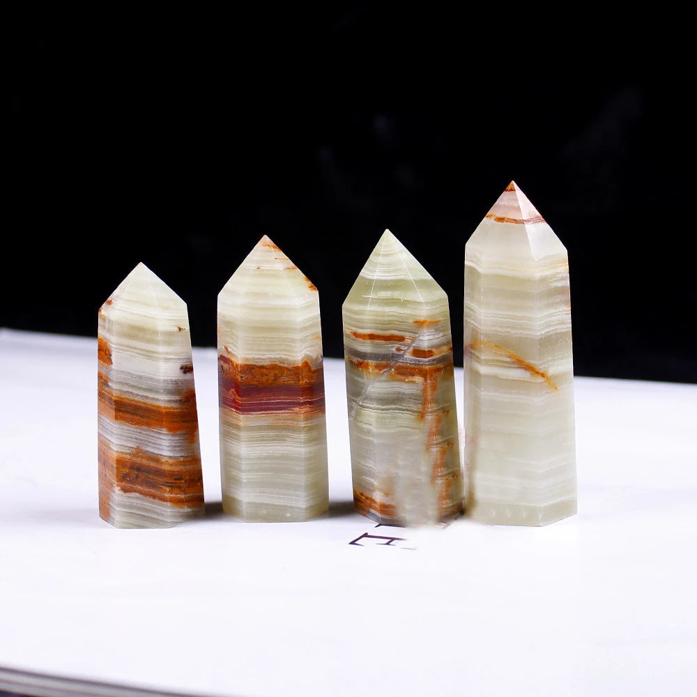 Nature Quartz Crystal Afghanistan Crystal Jade Point Obelisk Wand Healing Stone Quartz Column