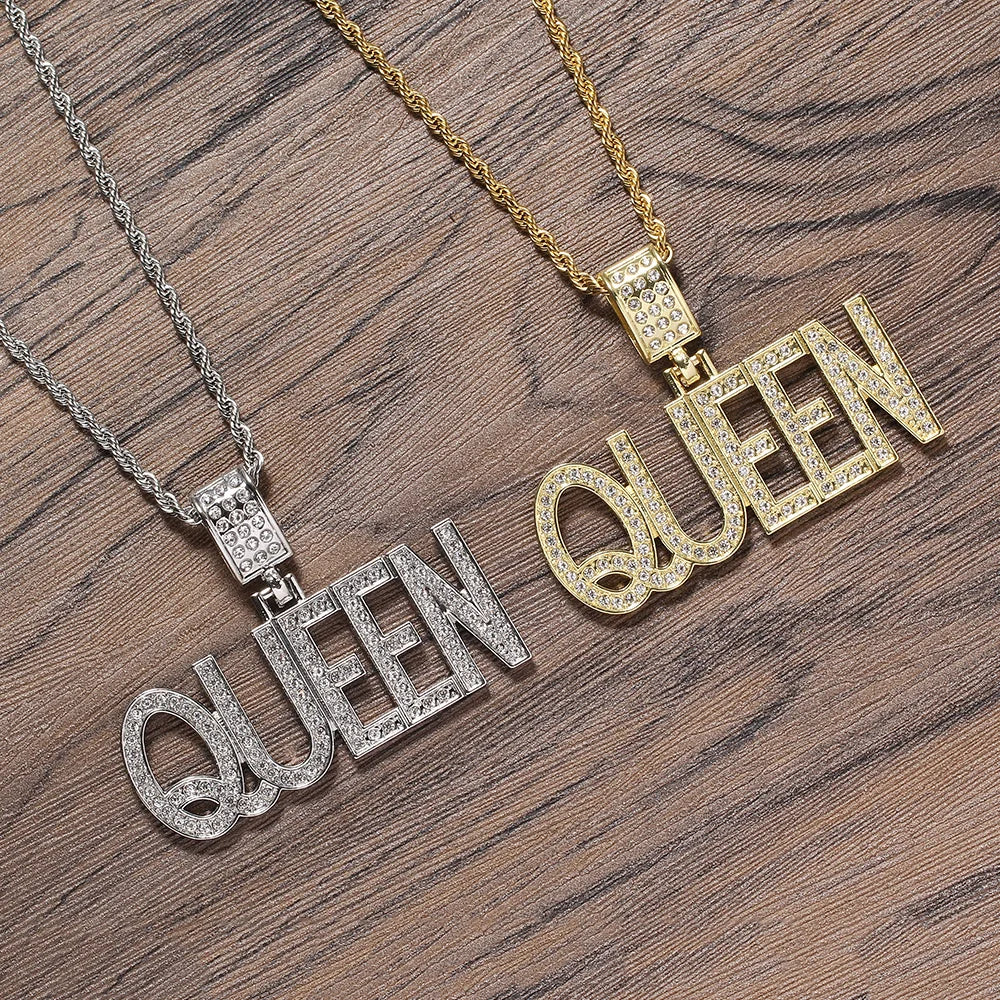 N359 Cheap Alloy Crystal Pendant Hip Hop Necklace Iced Out Jewelry Bling Bling