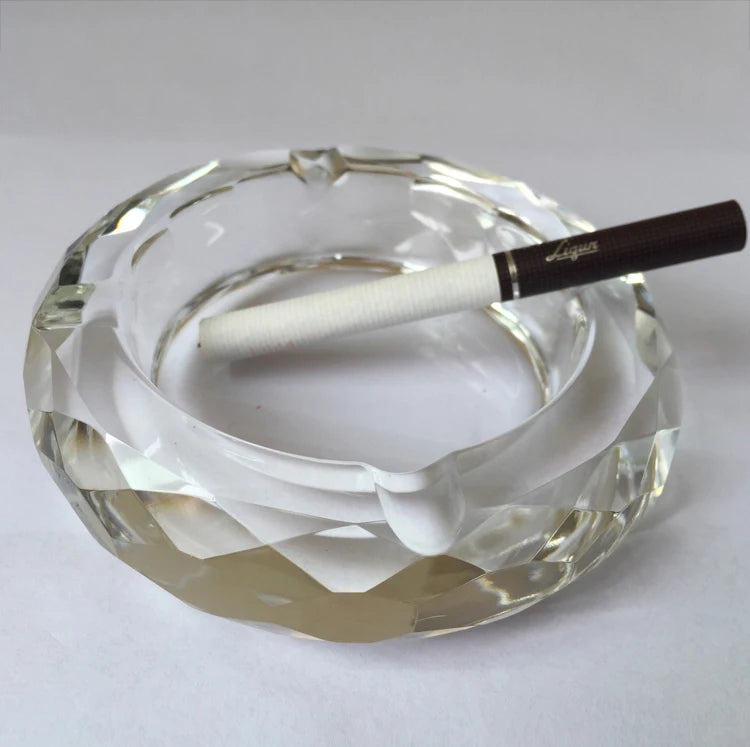 Vintage Faceted Glass Crystal Ashtray MH-6148