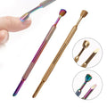 Double-Ended Stainless Steel Round Arc Knife Edge Nail Art Cuticle Pusher Dead Skin Removal Tool