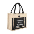 Custom Beach Burlap Tote Bags Personalized Bridesmaid Bachelorette Bridal Party Girls Trip Gifts Canvas Jute Shopping Tote Bag