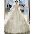 AL1044 2025 Modest Luxury Wedding Dress Elegant Bridal Gown with Trailing Long Sleeves Plus Size