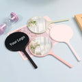 Zonyin Custom Logo Small Handheld Makeup Mirror ABS Plastic Handle Compact Cosmetic Mirror for Women Personalization Feature