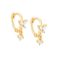 Gemnel Cute & Dreamy Design Violet/amethyst High Grade Zircons butterfly Pattern Silver Hoop Earring