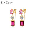 CZCITY Elegant Sterling 925 2026 Women Jewelry Earings for Women Long Silver Earrings for Girls