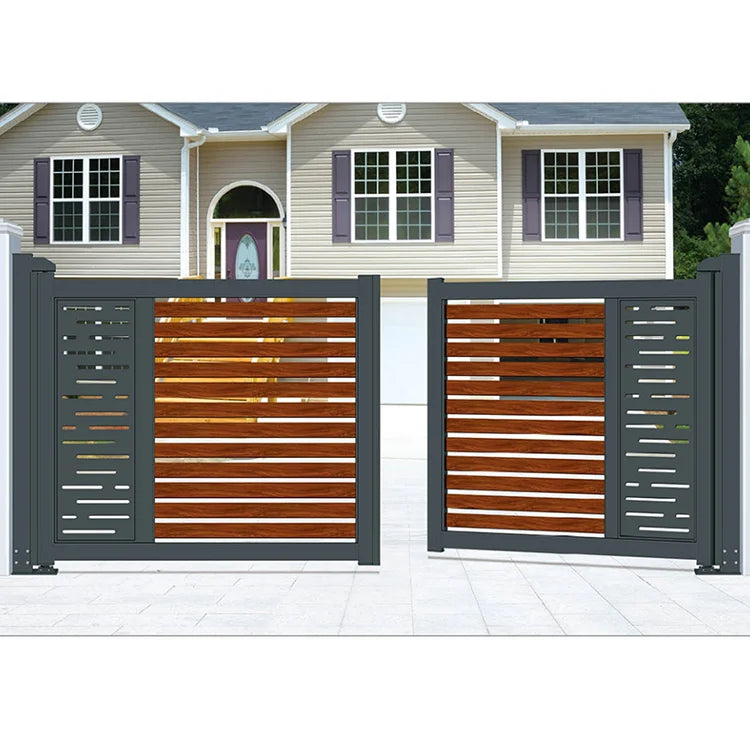 Powder Coated Garden Gate Pillar Aluminum Swing Gate