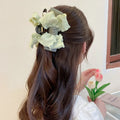 Wholesale Fashion New Simple Style Pleated Women Hair Accessory Handmade Fabric Cover Big Bow Hair Claw Clip