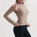 Autumn Thin Sunscreen Sports Coat Women's Slim Stand Collar Zipper Top Yoga Suit Running Jacket Fitness Suit