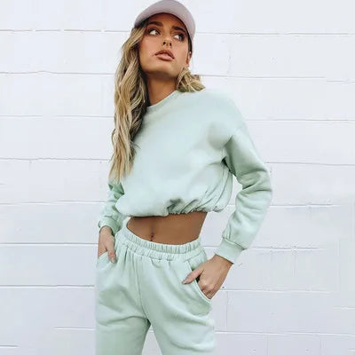 Autumn and Winter New Hot Quick Selling Popular Women's Clothing European and American Fashion Leisure Sports Suit Two-p