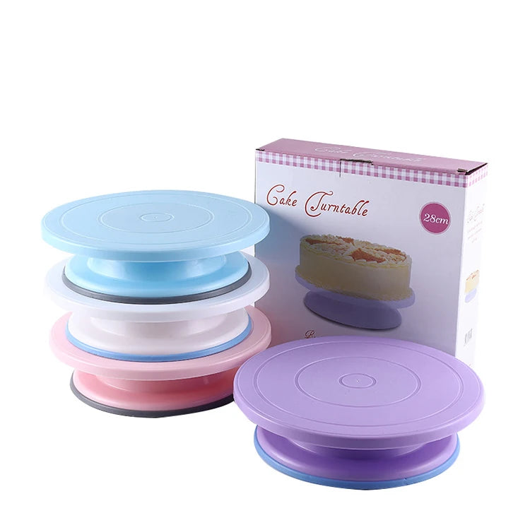 Wholesale DIY Baking Tool Rotating Anti-skid Round Pastrie Cake Decorating Stand Cake Rotary Table Plastic Cake Turntable