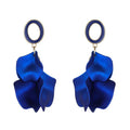 Acrylic Rose Flower Dangle Earrings Chic Petal Drop Earrings Statement Matt Resin Floral Tassel Earrings Jewelry Gift
