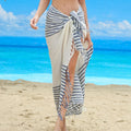 Rayon Striped Sarong Wholesale Lightweight Shawl Custom logo Bikini Outerwear Factory Directly