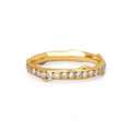 Korean Style Unique Exquisite 925 Silver 14K Gold Plated Rose Thorn Pave Zircon Eternity Band Rings Certified Rhodium Plated