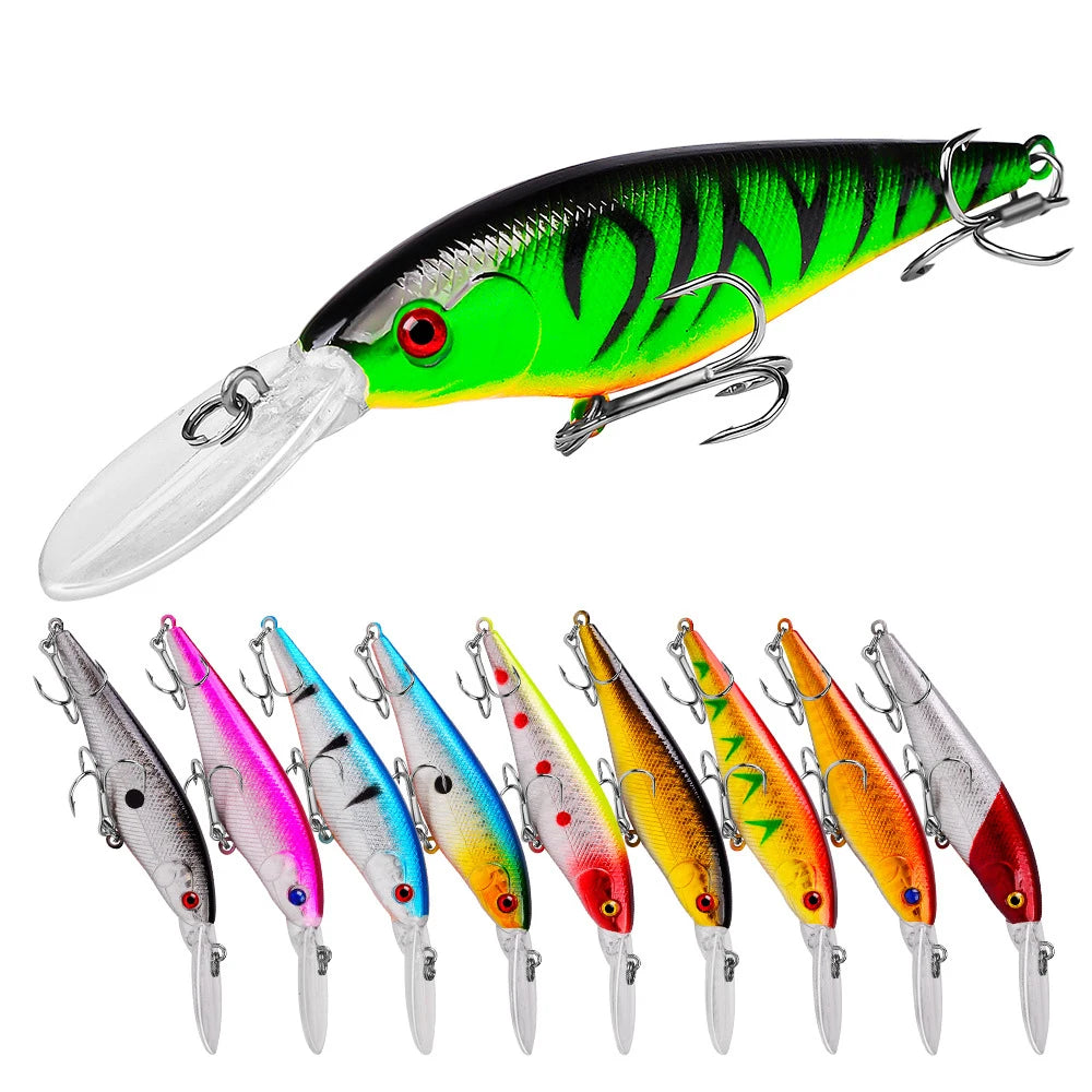 Hessen 10.5g 11.5cm Salmon River ABS Deep Depth Trolling Minnow Hard Plastic Fishing Bait Lure