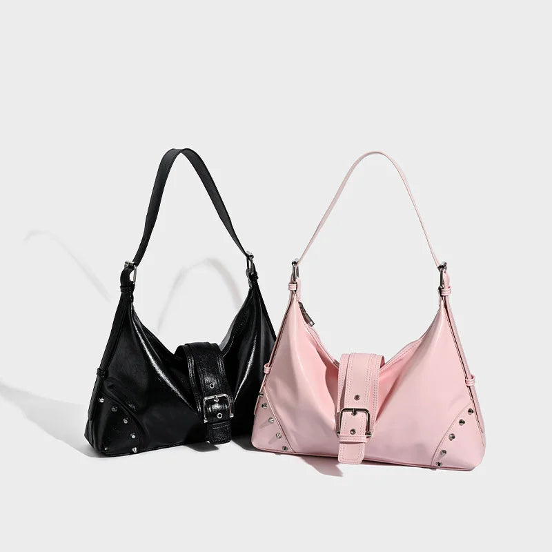 2025 Custom LOGO Fashion Rivets Design Purses and Handbags Ladies Hand Bags PU Leather Shoulder Bag Women