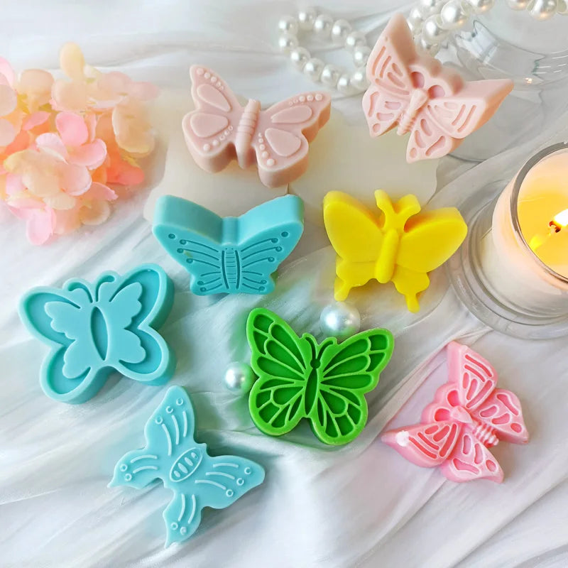 J10-175 Butterfly Aromatherapy Candle Silicone Mold Diy Handmade Soap Diffuser Stone butterfly Plaster Drip Molds