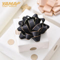 Ribest Custom Printed Gold Edge Satin Ribbon Bows Star for Gift Box Wrapping Wholesale