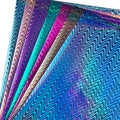 Wholesale 0.1MM Colored Illusion Wave Pattern PVC Holographic Foil for Decoration Crafts