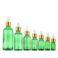 Custom Green Glass Essential Oil Bottle Serum Dropper 5ml 10ml 15ml 20ml 30ml 50ml 100ml for Cosmetic Packaging MOQ 100pcs