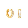 Simple Dainty  Mini CZ Pave 925 Sterling Silver Hoop Huggie Earring