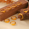 Waterproof 18K Gold Plated Stainless Steel Lucky Angel Number 111-999 Signet Ring for Women