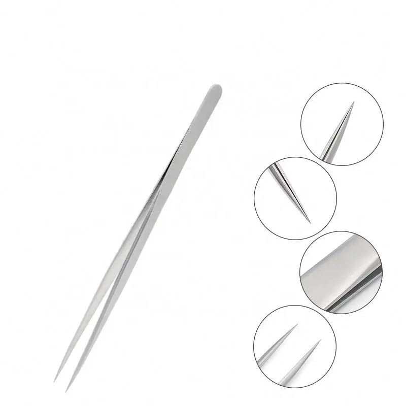 ELITER Hot Sell Straight Tip Individual Classic Volume Eyelash Tweezer Steel Slim Tweezers Eyelash Tweezer