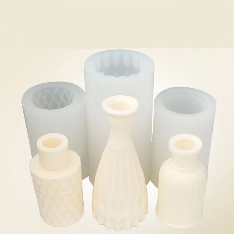 B-5080-2 Slender WaistVase Ornament Ice Sculpture Resin Cake Silicone Plaster Soap Candle Mold Aromatherapy for 3D Mould