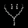 DAIHE New Fashion the Bride Diamond Two-Pieces Set Earrings Necklace Women Jewelry