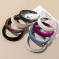 Solid Color Bright Velvet Hair Hoop Korean Girls Fashion Soft Sponge Outing Daily Hair Band Accessories Furry Padded Headbands