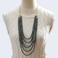 Beautiful Vintage Jewelry 5 Layer Turquoise Beads Necklaces Navajo Pearl Beads Women Necklace Gift