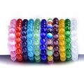 Factory Sales Colorful Cat Eyes Chakra Bead Stretch Bracelet Jewelry Healing Pain Negative Emotion Gift for Men Women