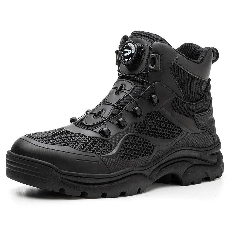 Adjustable Dial Safety Shoes for Truck Drivers Warehouse Workers Easy Unlock Safety Boots