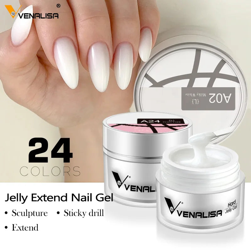 60915S Venalisa Jelly Gel 15 ml Led&UV Extend Sculpture Nail Art 24 Colors OEM Private Brand Camouflage Color Gel