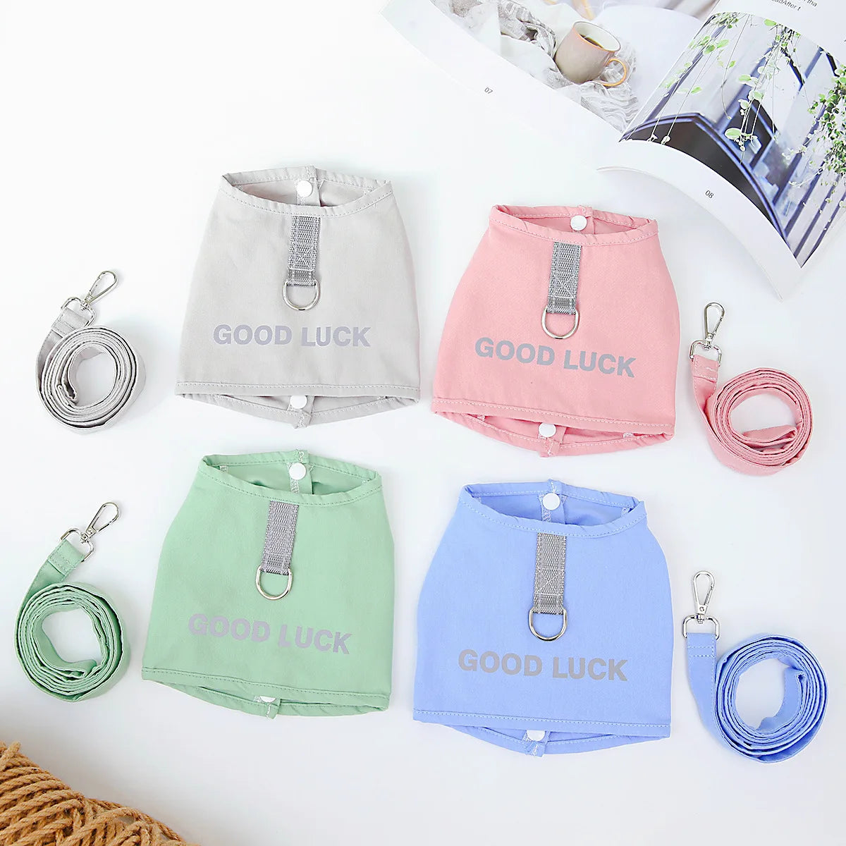 Pet Dog Chest Back Pet Dog Vest Pet Leash Chest Back Spring/Summer New Lucky Chest Back