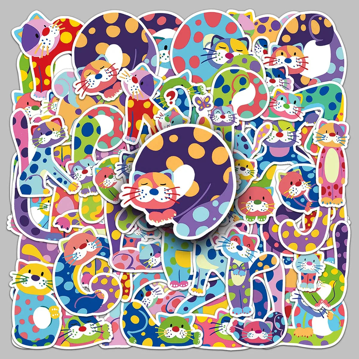 52PCS Factory Hot-selling PVC Custom Original Graffiti Cat English Alphabet Stickers for Stationery & Bookshelves