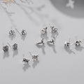 S925 Sterling Silver Women's Earring Retro Simple Korean Fashion Design with Gold Plating Trendy Small Animal Style