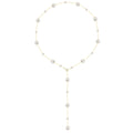 Fashionable and Versatile 55cm Long S925 Silver 14k Gold Plated Bright White Pearl Necklace Women Jewelry Gifts