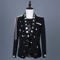 Men Gogo Singer Coat Punk Stage Blazer Men Shiny Glitter Sequin Mens Suit Jacket Single Button Party Dance Singer Costume