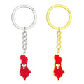 Manufacturer Enameled Albanian Flag Charm Keychain Stainless Steel 18K Gold Plated Enamel Albania Map Pendant Key Chain