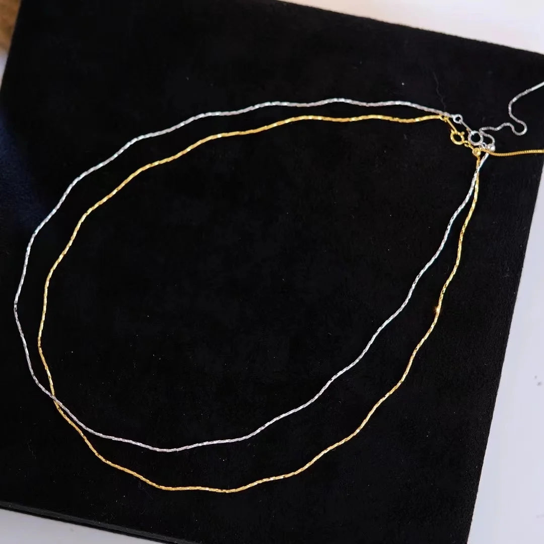 N55 45cm Silver Chain Adjustable Manufacturer 925 Sterling Silver Gold Plated Chain S925 Necklace Silver Jewelry