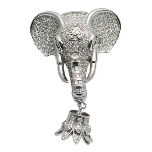 Sterling Silver Elephant Pendants Necklace Lucky Charms