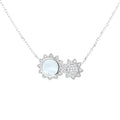 Fashion 925 Silver Women Necklace Jewelry Round Double Layered Abalone Shell Necklace
