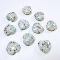 HZ Natural Gemstone Kiwi Stone Puffy Heart for Jewelry Crafts