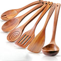 Hot Non-Stick Kitchen Natural Teak Wood Utensil Set for Cooking Tools Wood Spoons for Kitchen Nonstick Wooden Utensils Set