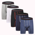Wholesale Designers Solid Color Long John Underwear Comfortable Breathable Cotton Long Leg Custom Logo Mens Boxer