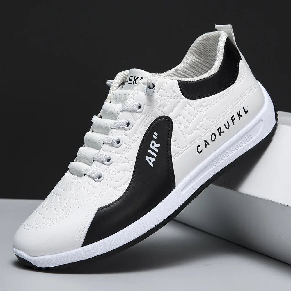 Men's Casual Korean Style All-Season Lace up Half Sneakers Summer Fashionable 1 Lazy 1 PU Shoes