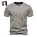 Clearance Sales Good Quality Summer New Fashion Striped Embroidery Short Sleeve O Neck Tops T Shirts for Men