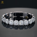 High-End 925 Silver D VVS1 Moissanite Tennis Bracelet 11mm Square Shape 6.5mm Moissanite Cluster Hip Hop Style 6.5mm Bracelet
