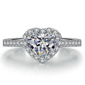 Silver Plated Zircon Heart-Shaped Wedding Ring for Women Micro-Inlaid Gemstone Romantic Alloy Wholesale