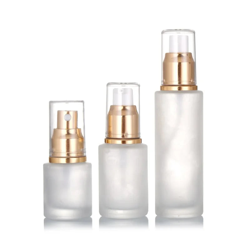 Cosmetic Packaging 20ml 30ml 40ml 50ml 60ml 80ml 100ml 120ml Empty Frosted Glass Spray Lotion Bottle with Pump